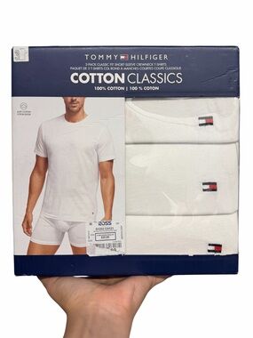 Tommy Hilfiger White 3-Pack Cotton Crew Neck T-Shirts